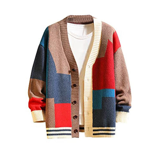 Cardigan Sweater for Men Knitted Long Sleeve Sweaters with Buttons