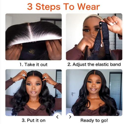 Ready and Go Wig-Glue Less Body Wave Pre-Cut Lace Closure Human Hair Wigs Beginner Friendly