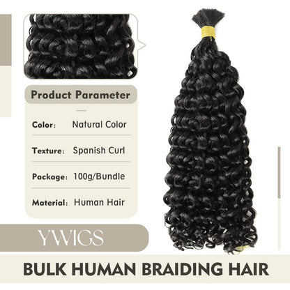 [YWIGS] Bulk Human Hair for Braiding Budget Virgin 100%Human Hair No Wefted Natural Color 100%Human Hair Body Wave Water Wave Deep Wave Loose Wave