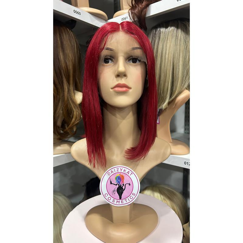 #30 Carrie - 100% Human Hair Wig - RED 12In