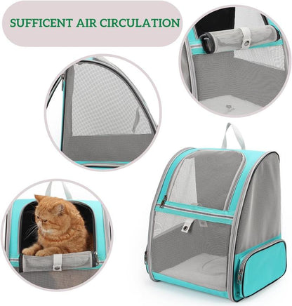 Pet Carrier Backpack for Dogs and Cats,Puppies,Fully Ventilated Mesh,Airline Approved,Designed for Travel, Hiking, Walking & Outdoor Use (Mesh Green-M)