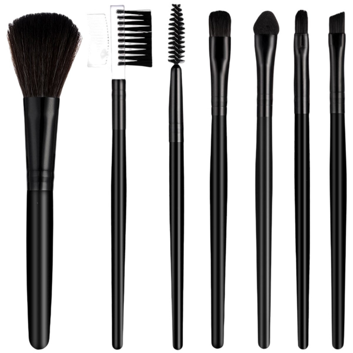 The 7-pack Makeup Brush Set Contains Blush Brush, Eyebrow Brush, Lip Brush, Eyeshadow Brush