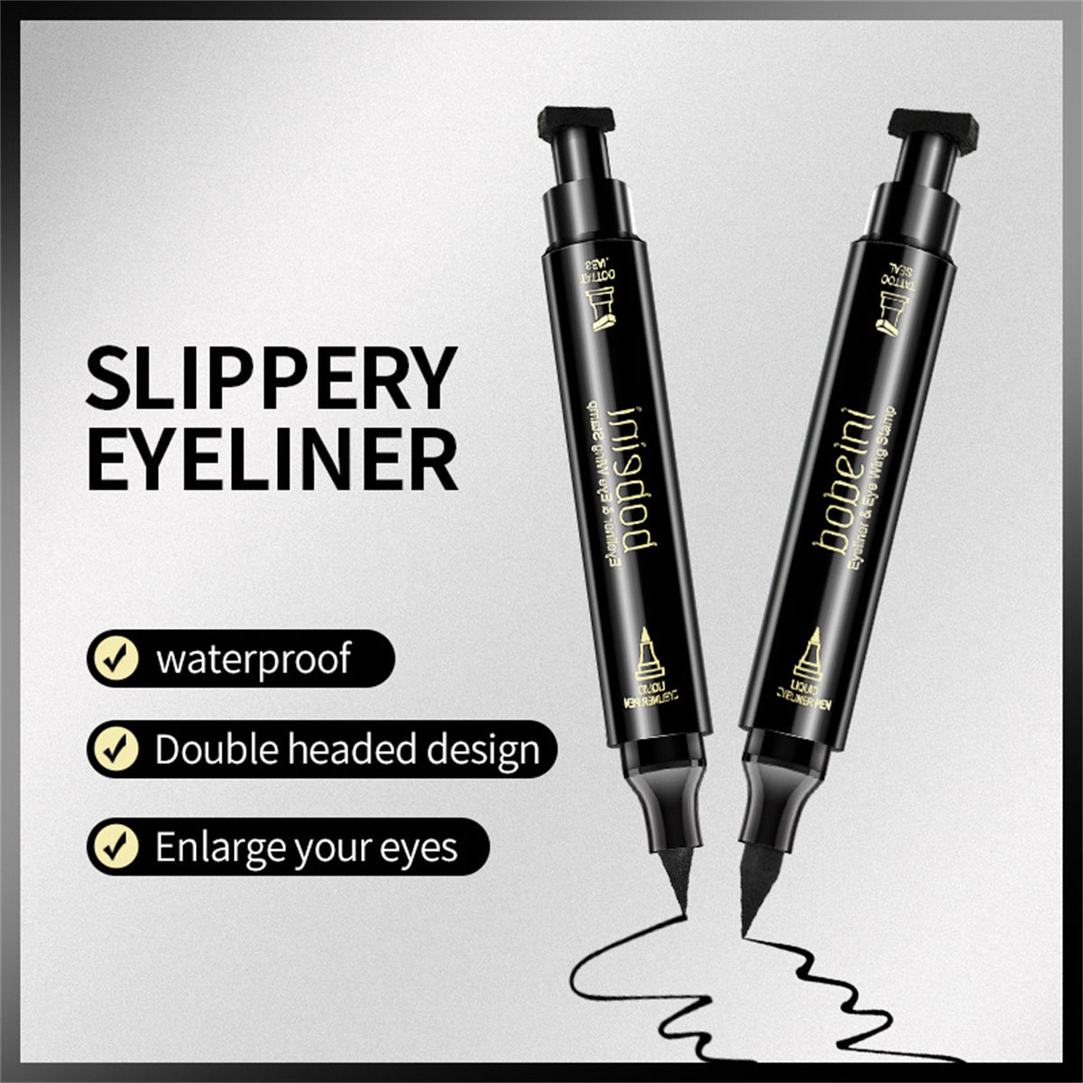 Double-head Liquid Stamp Eyeliner Pencil Face Stamps Makeup Colorful Waterproof Slim Gel Felt Tip High Pigment Liquid Eyeliner