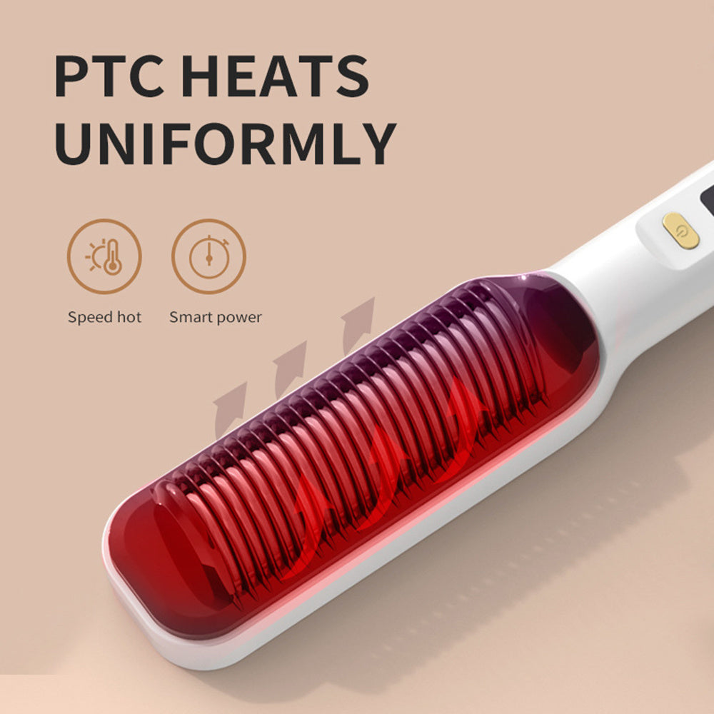 New Comb Hair Straightener Brush PTC Fast Heating Anti-Scald Electric Curly and Straight Perfect for Professional Salon at Home