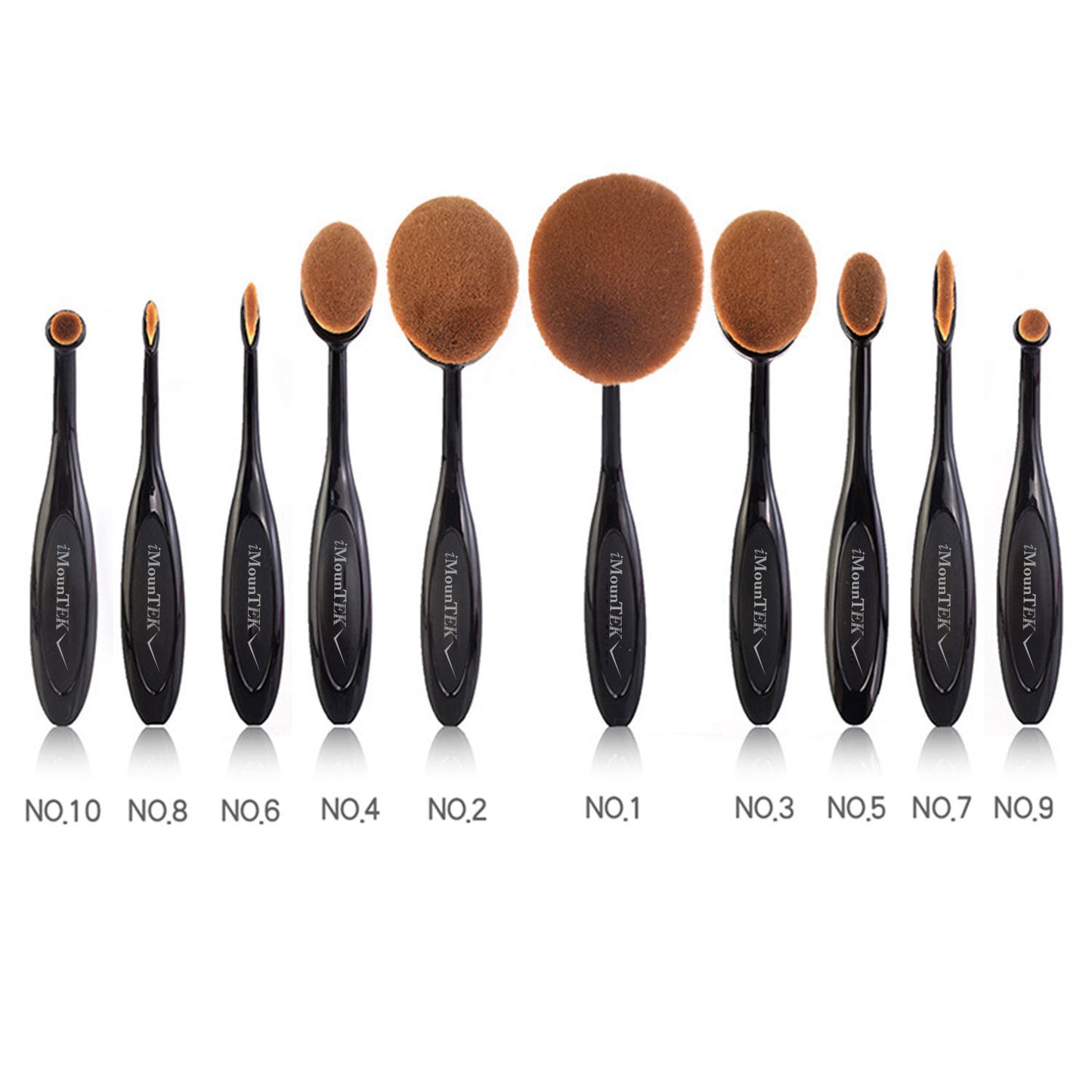 10-PCS Oval-Shaped Makeup Brush Set