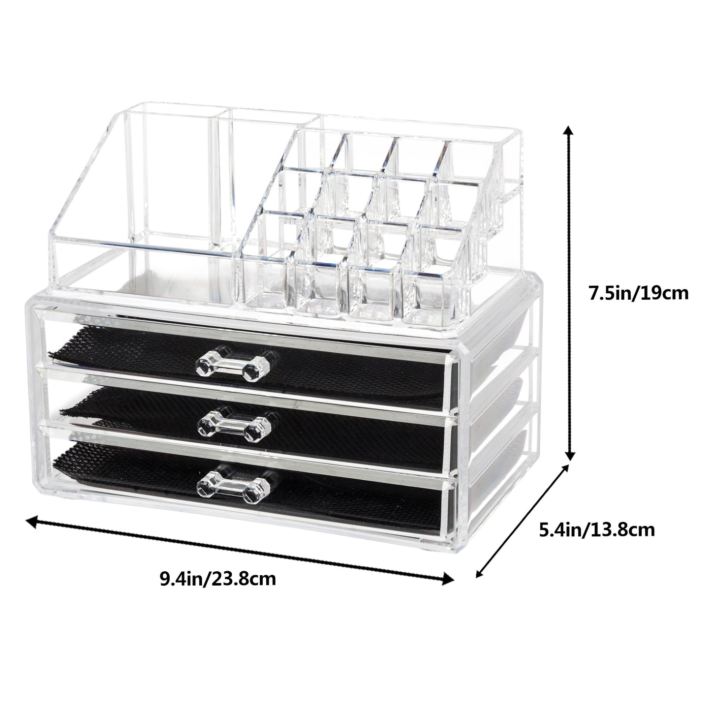 Home Use Space-saving Rectangular Compartments & 3-Layer Drawers Integrated Plastic Makeup Case  YF
