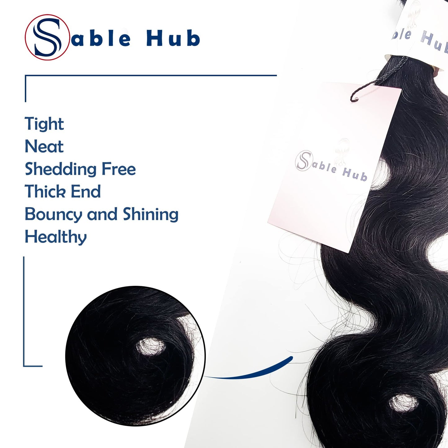 Sable Hub Body Wave Women Hair Bundle | 100% Unprocessed 10A Brazilian Virgin Body Wave Bundle, 150% Density Hair Extension, Natural human Hair