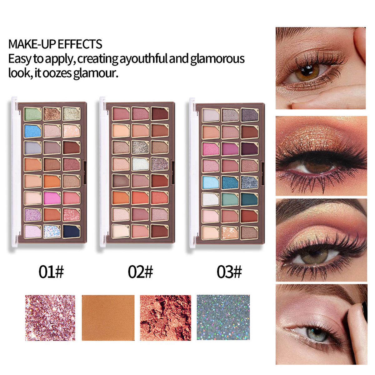 Matte Shimmer Metallic Eyeshadow Pallet Long Lasting Blendable Natural Colors Make Up Eye Shadows Cosmetics