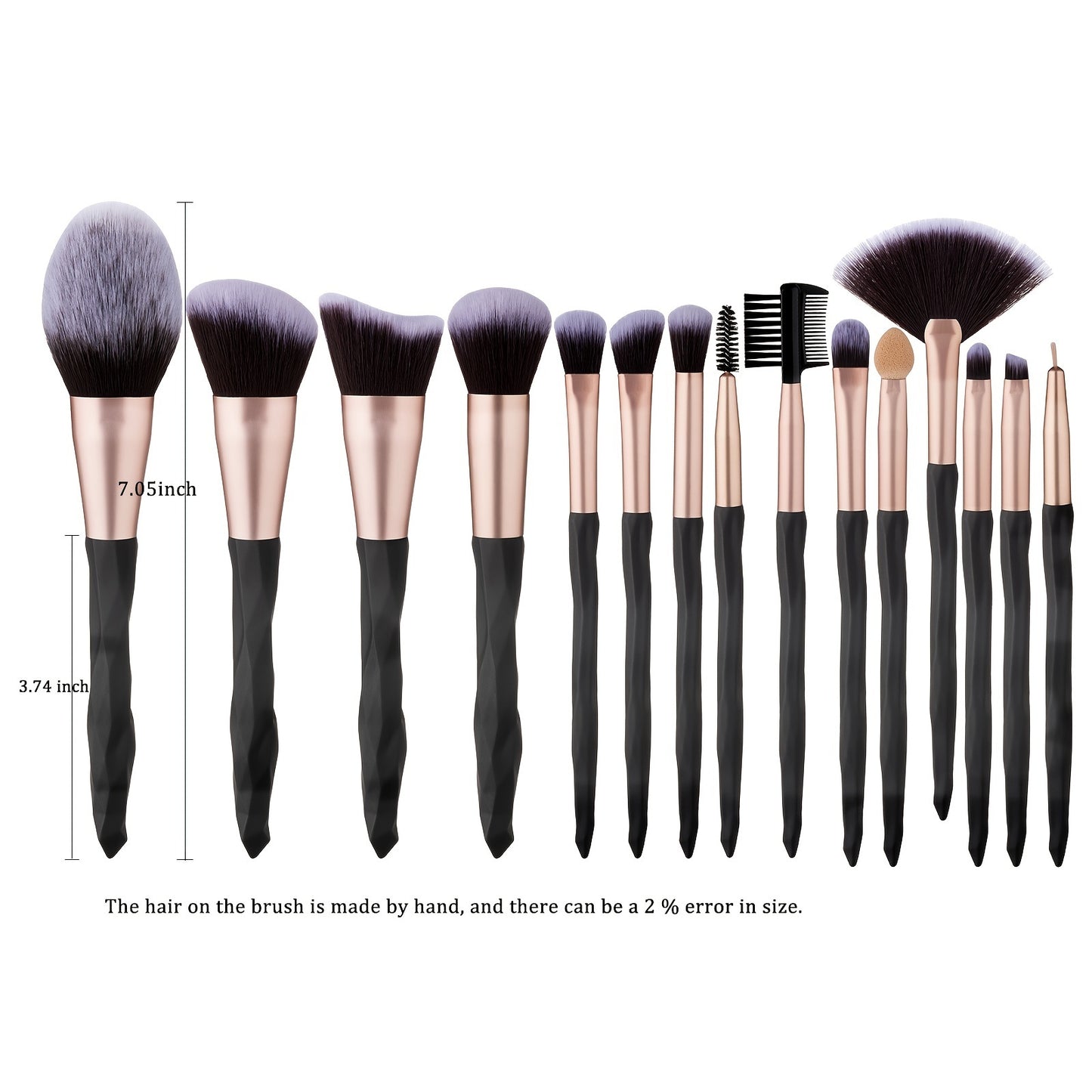 KOSMETYKI 18Pcs Makeup Brushes Set With Makeup Sponge; Soft Synthetic Hair Face Make Up Brush Tools For Foundation; Powder; Eyeshadow; Eyebrow; Eyeliner; Blending