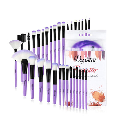 A set of 32 purple makeup brushes; suitable for full makeup; blush; concealer; high gloss; lip brush; and girl's beauty tool (without bag)