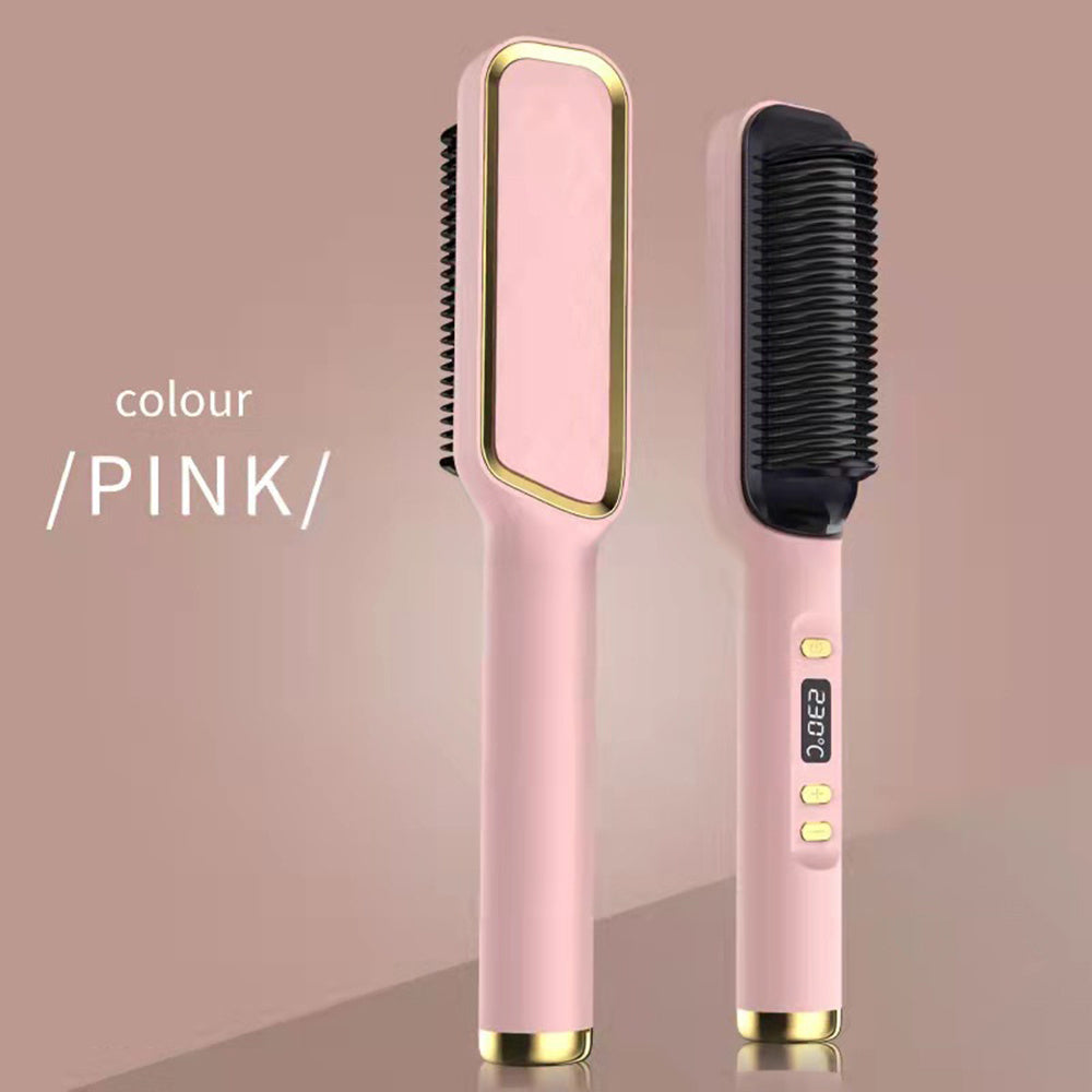 New Comb Hair Straightener Brush PTC Fast Heating Anti-Scald Electric Curly and Straight Perfect for Professional Salon at Home