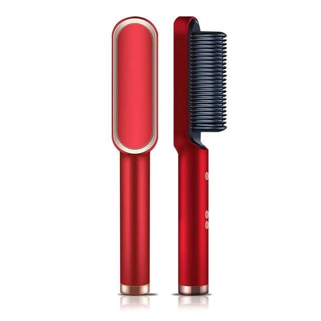 Straightener Heating Comb Tourmaline Ceramic Multifunctional Hair Straightener Brush Curler Straightening Brush Styler Tools
