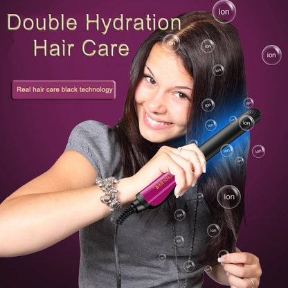 Negative Ion Hair Straightener Ceramic Hair Flat Iron 2 In 1 Fast Straight Curling Iron Professional Hair Straightener Curl Iron