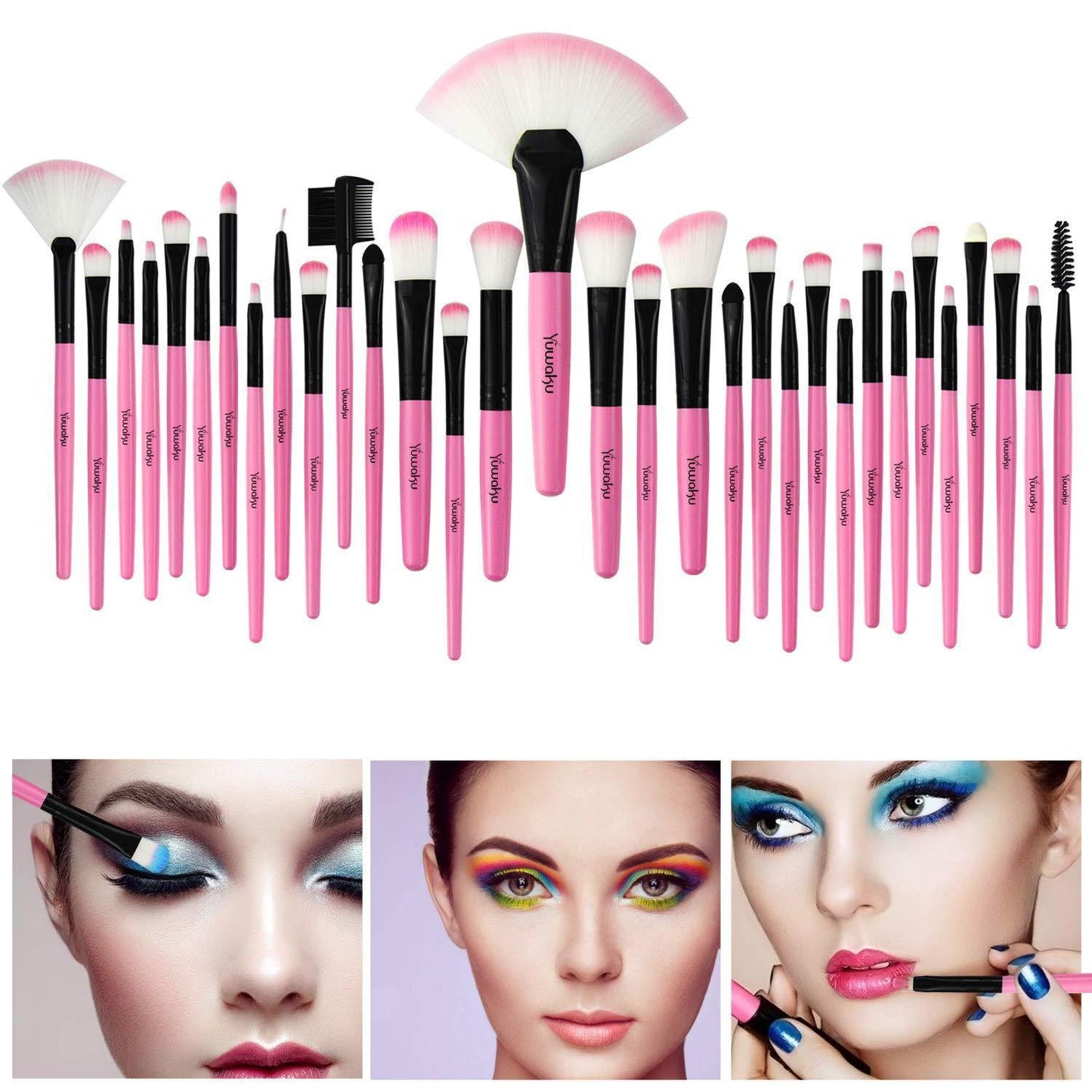 32 Pieces Professional Makeup Makeup Brush Kit with Makeup Bag