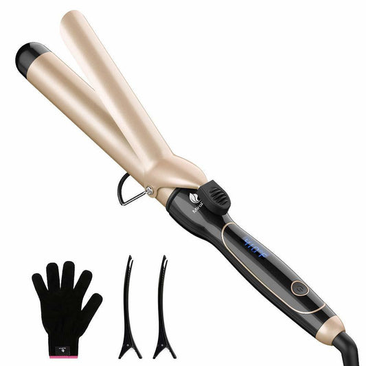 Curling Iron 1 1/2-inch Instant Heat with Extra-Smooth Tourmaline Ceramic Coating, Glove Included