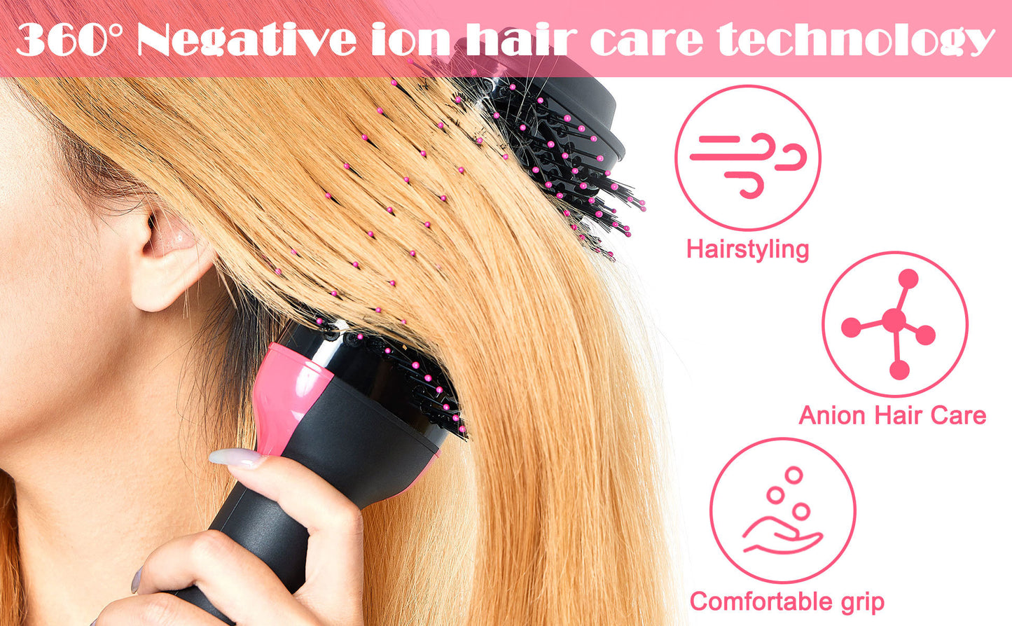 Hair Dryer Brush,Hair Volumizer for Drying & Straightening & Curling,Brush Blow Dryer Styler for Rotating Straightening, Curling, Salon Negative Ion Ceramic Dryer Brush -Amazon Restricted Products