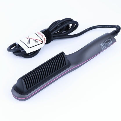 Portable Multifunctional 3 In 1 Hair Straightener Electric Beard Brush And Comb; Useful Straightener Curler Heat With Girls Women