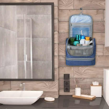 Travel Toiletry Bag Cosmetics Organizer Bag Hanging Wash Bag Waterproof Case w/ Handstrap