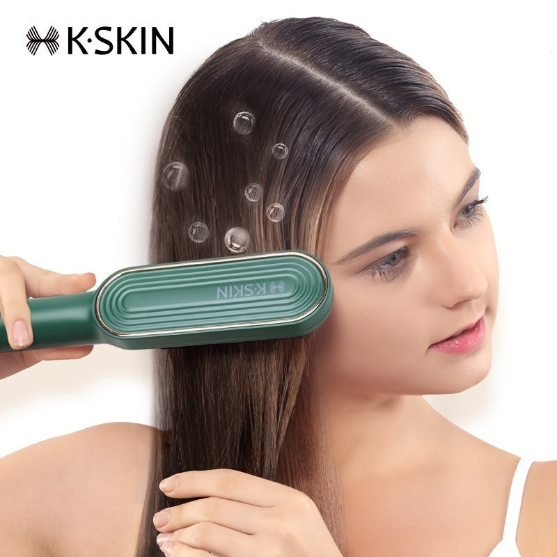 Cute Cartoon Negative Ion Hair Straightener Brush; Ceramic Heating Hair Straightening Brush; Hot Comb Hair Straightener Brush With 9 Temp Settings; For Professional Hair Salon