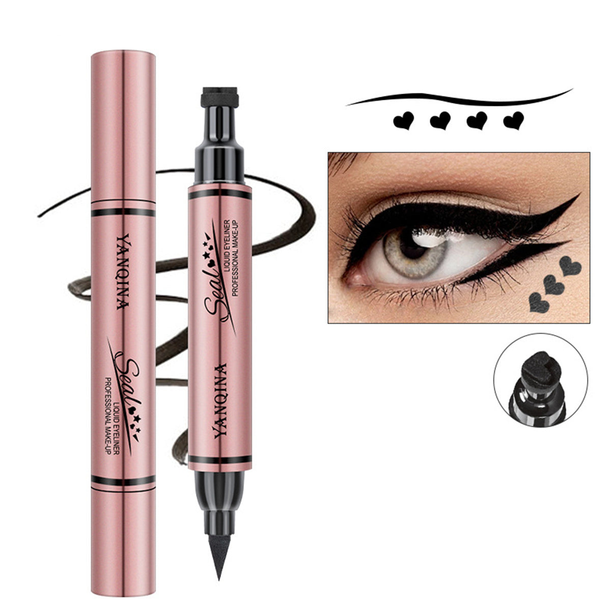 Stamp Pattern Double End Liquid Eyeliner for Perfect Wing Cat Eyes Stamp Eyeliner