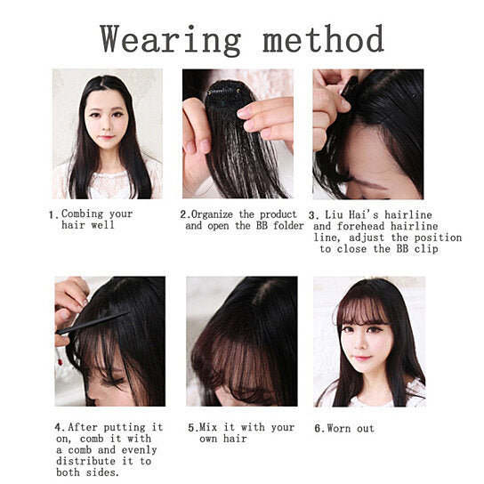 Fashion 3D Air Fringe Ultra-thin Seamless Fake Bang Wig Hair Extension Hairpiece