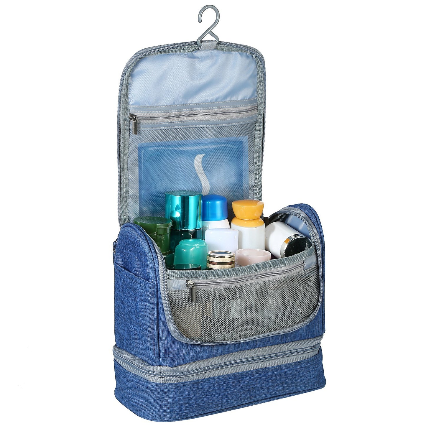 Travel Toiletry Bag Cosmetics Organizer Bag Hanging Wash Bag Waterproof Case w/ Handstrap