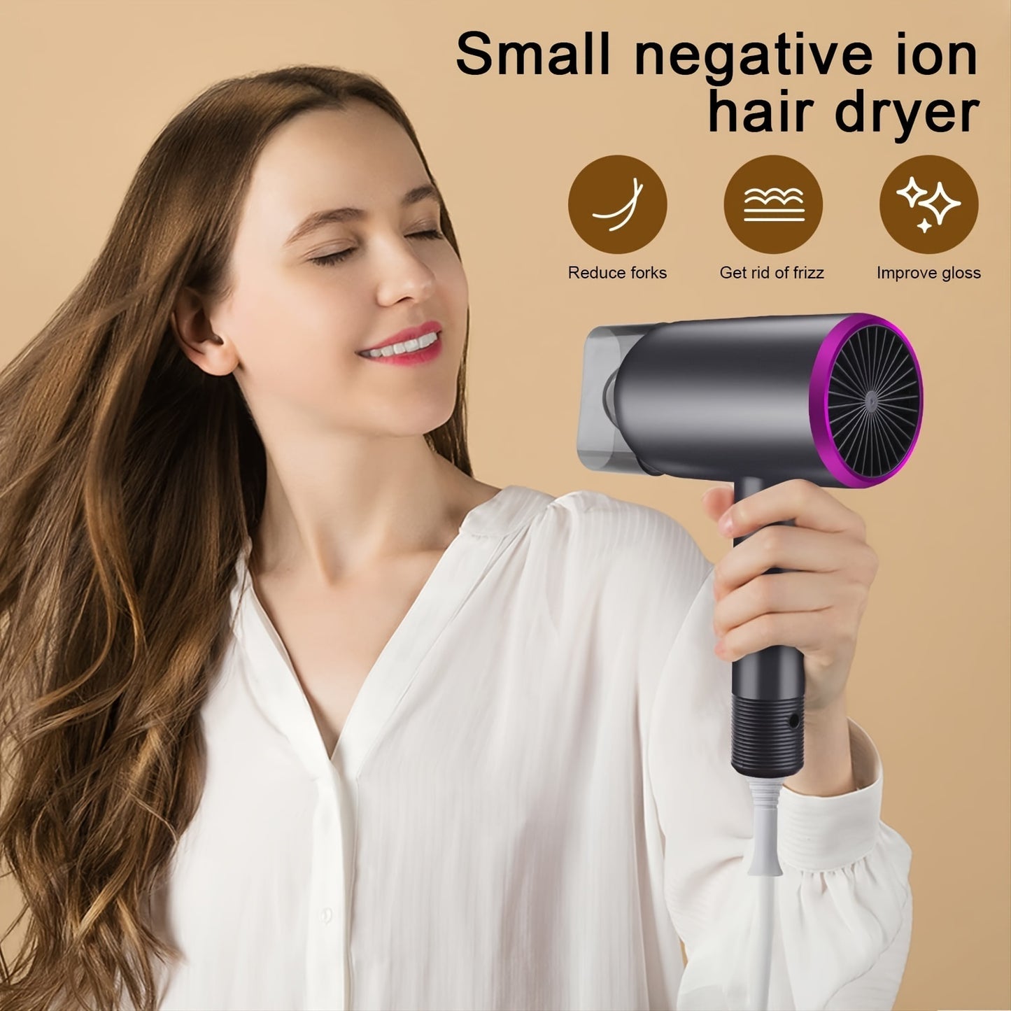 Hair Dryer; Blow Dryer With Diffuser 2023 Updated 1800w; Ionic For Women Curly 4c Thick Hair Pink