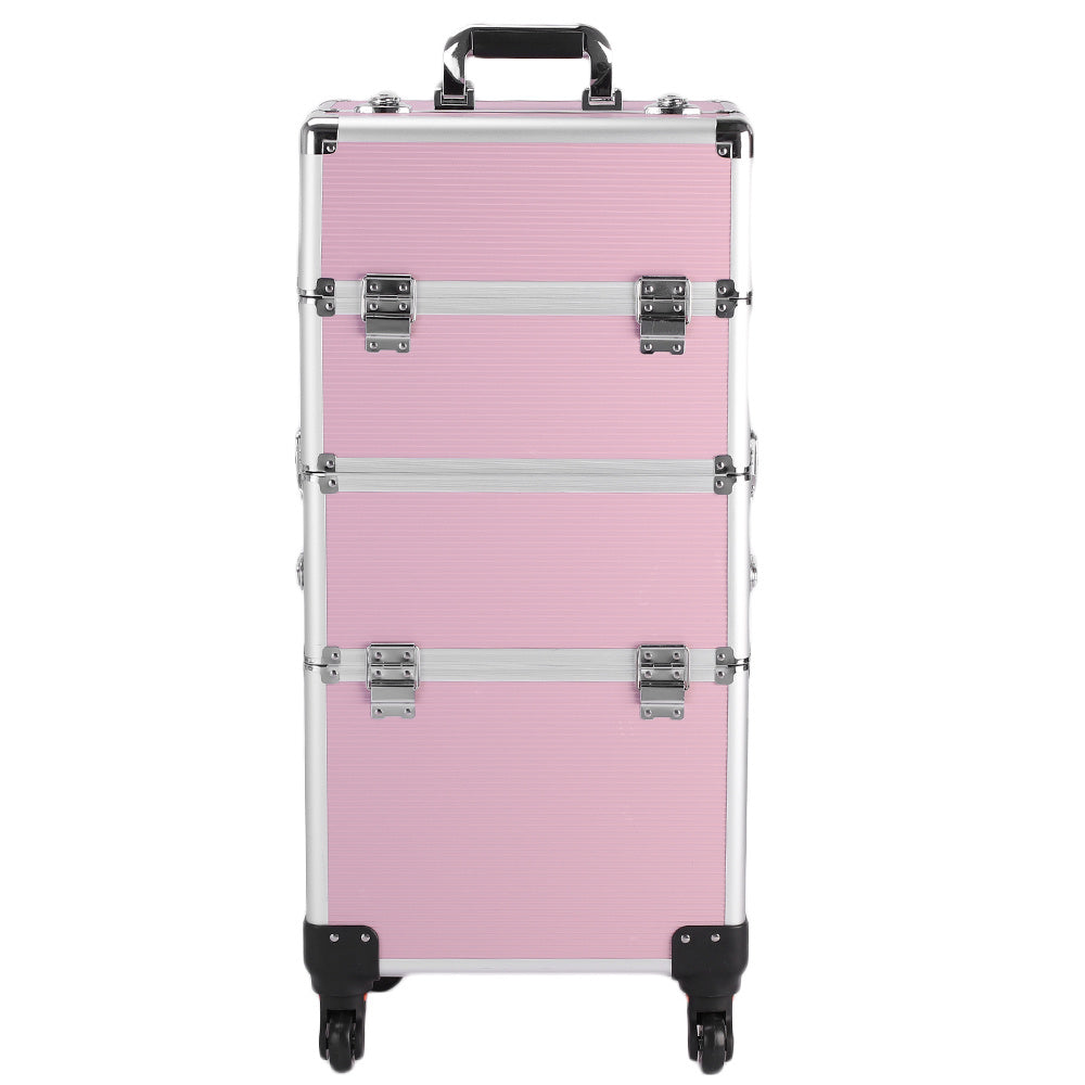 3 in 1 Aluminum Cosmetic Makeup Case Tattoo Box Pink