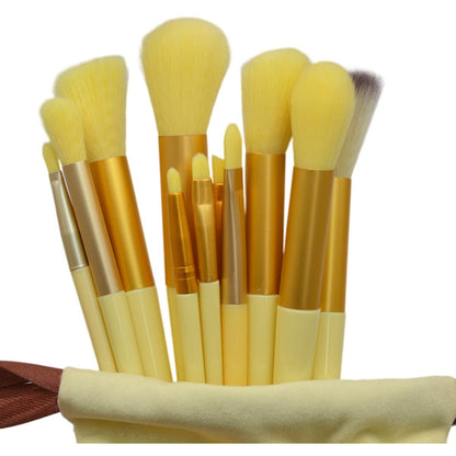 Makeup Brushes 13 pcs Professional Synthetic Blending Powder Liquid Cream Face Brushes Cruelty-Free Cosmetic Brushes Kit with a flannelette bag