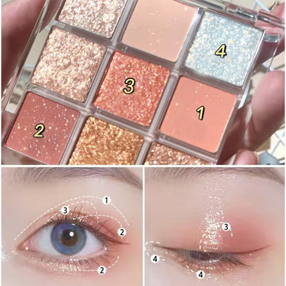 9 Style Eye Shadow Makeup,Matte & Pearl Shimmer Design Waterproof  Eye Eyes hadow Palette for Women&Girls