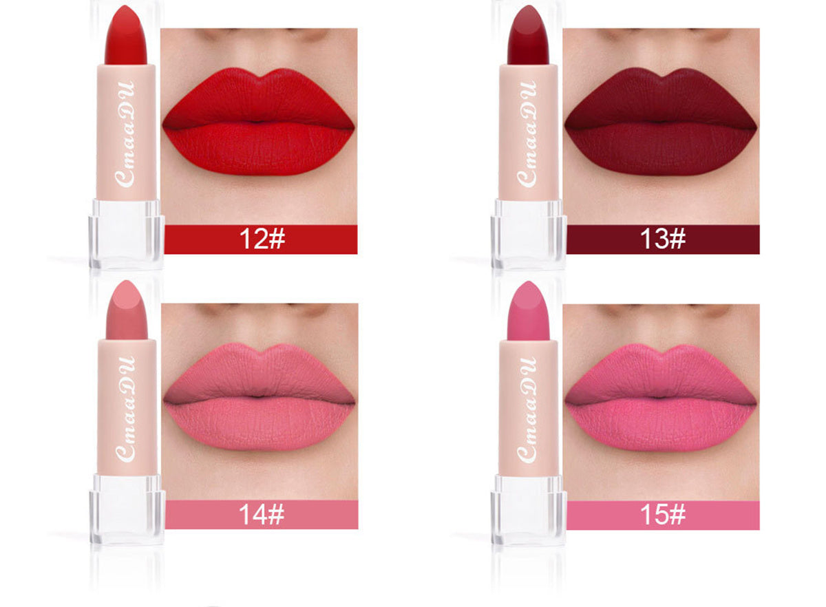15 Color Womens Matte Moisturizing Waterproof  Matte Lip Gloss(15PCS)