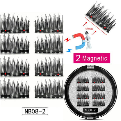 LEKOFO 8Pcs Magnetic Eyelashes With 2 magnetic lashes 3D False Natural For Mink Eye lashes Extension Long faux cils magnetique