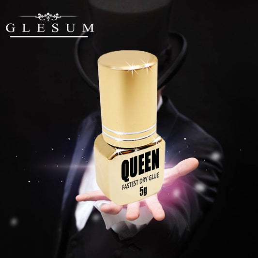 Glesum New Style Super Quality 0.5s Dry Queen Glue Latex Free And Low Irritate Gold Bottle Eyelash Extension Make Up Adhesive