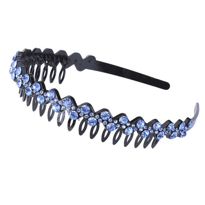 Unisex Alice Hairband Bezel Headband Men Women Sports Hair Band Hoop Top Metal Double Bangs Flower Rhinestone Hair Accessories