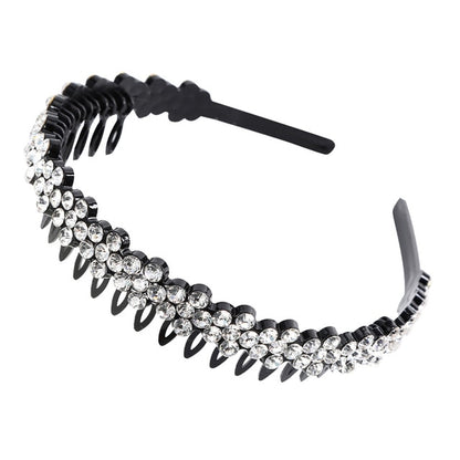 Unisex Alice Hairband Bezel Headband Men Women Sports Hair Band Hoop Top Metal Double Bangs Flower Rhinestone Hair Accessories
