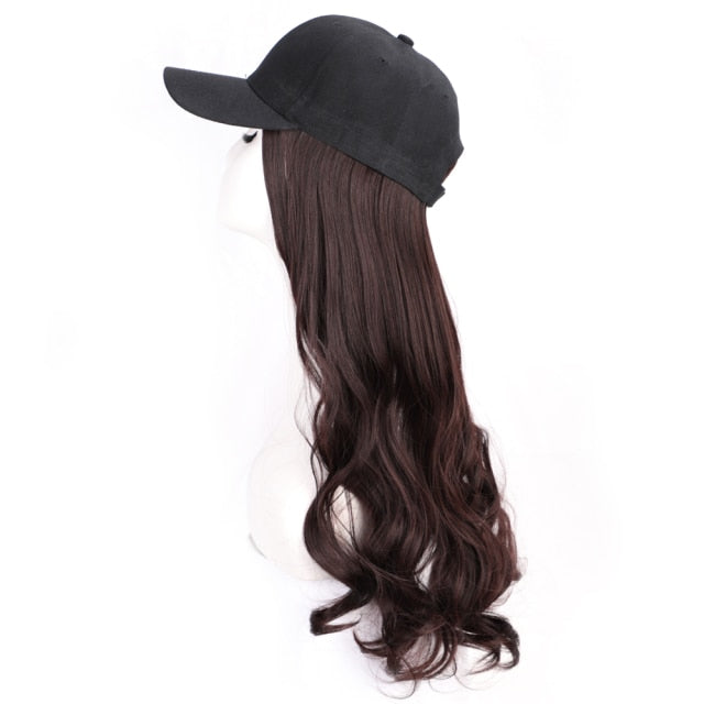 Long Synthetic Baseball Cap Hair Wigs