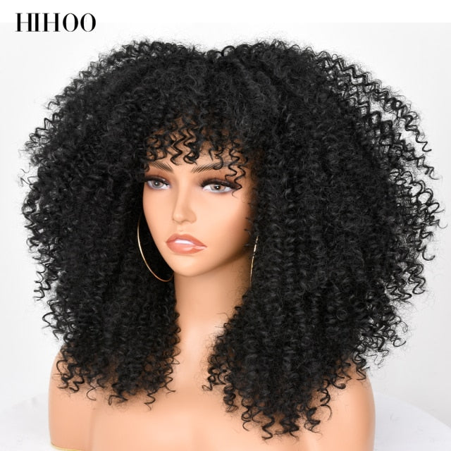 Natural Glueless Short Hair Afro Curly Wig