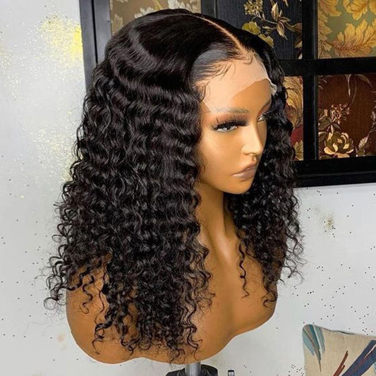 13x4 Lace Front Pre Plucked Curly Human Hair Wigs