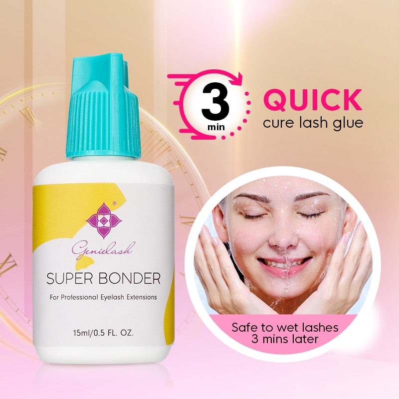 Genielash 15ml Super bonder for eyelash extension glue curing in 3 minutes after lash extension Glue Primer New Arrival