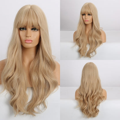 Long Wavy Ombre Blonde White Synthetic Wigs