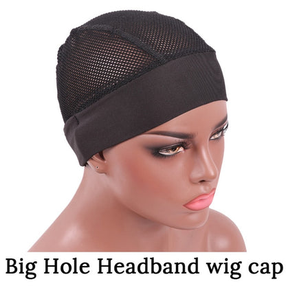 Plussign Big Hole Headband Wig Cap For Crochet Braid Wig Caps For Making Wigs Ventilating Crochet Wig Cap With Wig Grip Headband