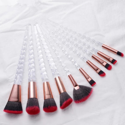 NEW BLACK+RED 10PCS/SET Foundation Powder Makeup Brush