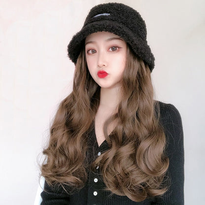 Knitted Curly Hair Synthetic Hat Wig Female Warm Autumn and Winter Models