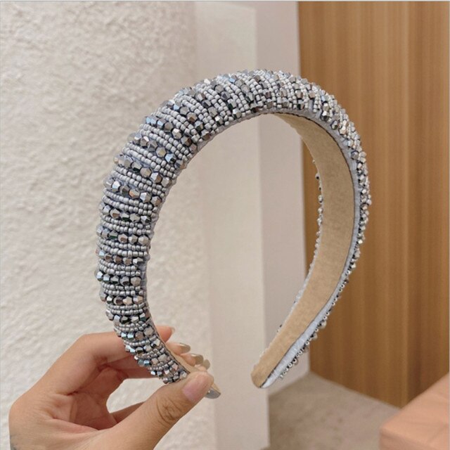 High-end hair accessories women crystal wide-brimmed headband full of rhinestones and baroque rhinestone headband girl hair band